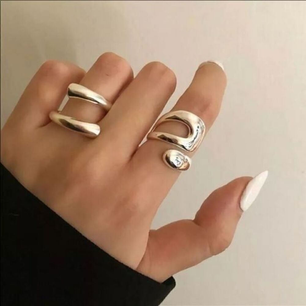 The Whitney Silver 925 adjustable modern statement ring - Picture 5 of 12